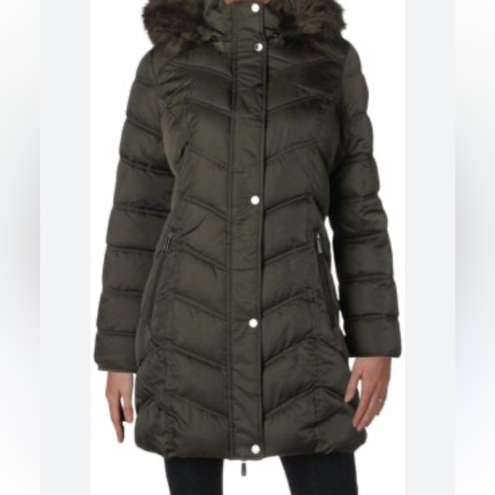 Kenneth Cole New York Women's Chevron Quilted Jacket - Black Size Large - Picture 2 of 10